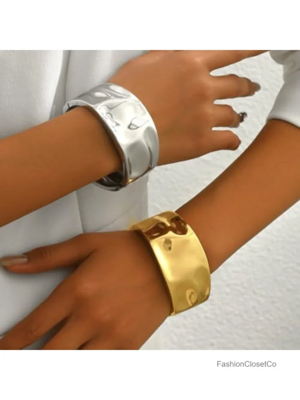 Chunky Twisted Cuff Bangle Bracelet 14K Gold Plated Hinged Open Cuff Jewelry